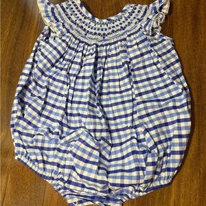 Summer Time Blue Gingham Angel Sleeve Bubble